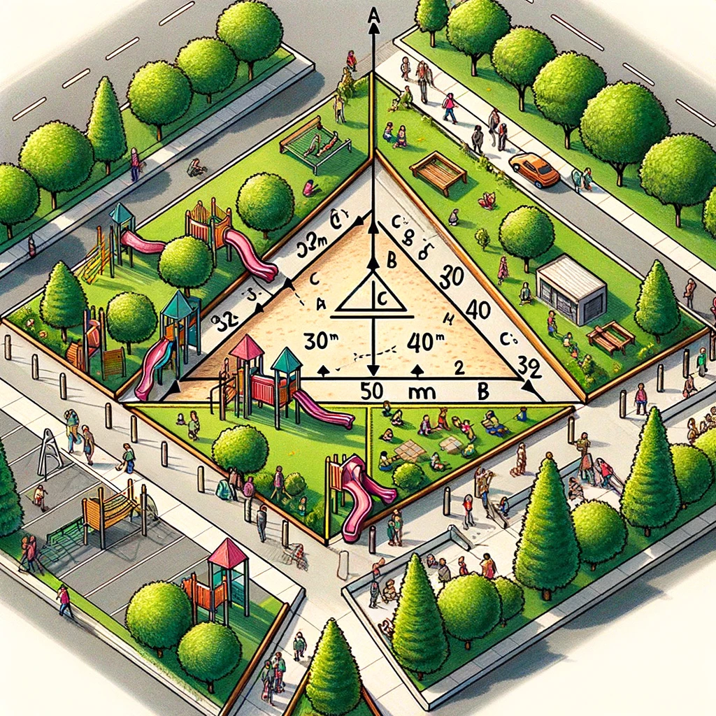 Calcul de longueur dans un parc triangulaire